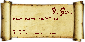 Vavrinecz Zsófia névjegykártya